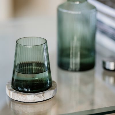 Glas 30cl donkergroen Ray - set/4