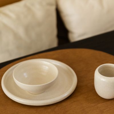Kom 16xH6,5cm beige Mochi