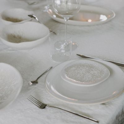 Plate 26cm pearl Saudade - Set of 2
