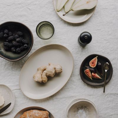 Serving dish 30x21cm sand Saudade - Set of 2