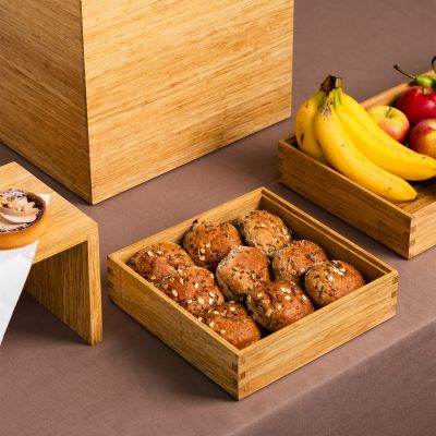 Serving tray 24x24xH6,5cm bamboo Arbor