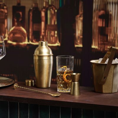 Ice cubes tong 16cm antique gold Bar