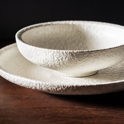 Assiette plate 19cm chalk white Calca