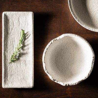 Plat à servir 29x12xH2cm chalk white Calca