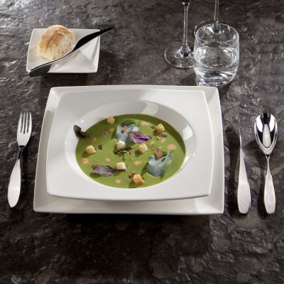 Plat bord 23x23cm wit Squito