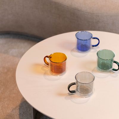 Beker 27cl dubbelwandig grijs Liv - Set van 2