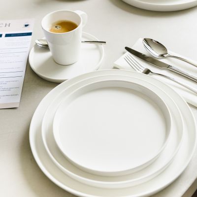 Assiette plate 19xH2cm blanc Gusto