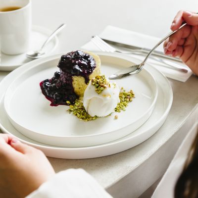 Assiette plate 22,5xH2cm blanc Gusto