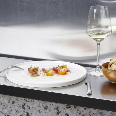 Assiette plate 26,5cm low rim blanc Gusto