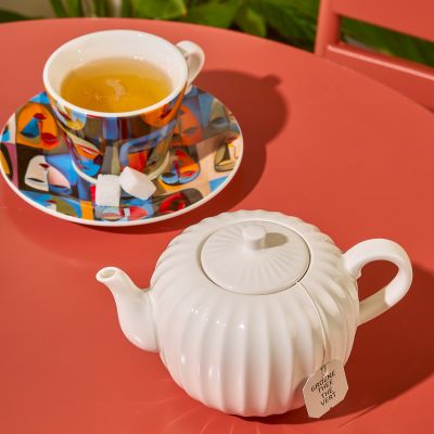 Teapot 58cl porcelain ribbed Termo