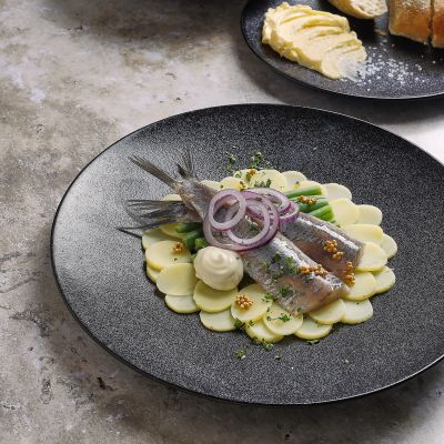 Plat bord 21cm zwart Ovio