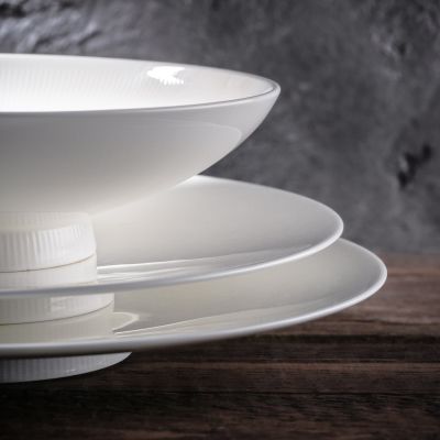 Teller flach 25cm white Lina
