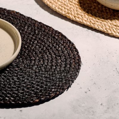 Placemat 45x30cm ovaal maisblad zwart TableTop