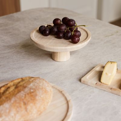 Plat à tarte sur pied 22xH9,5cm mango Rural