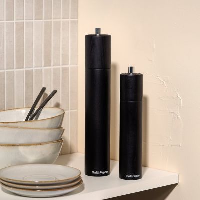 Pepper/salt grinder 4,5xH21,5cm wood black Grind