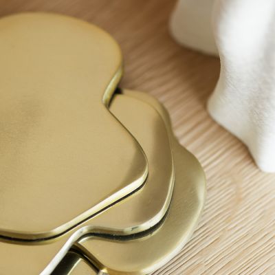 Glasuntersetzer organisch gold Charm - 4er-Set