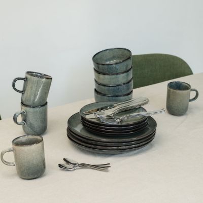Servies 16-delig groen/blauw Meridian