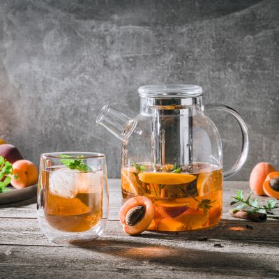 Beker 36cl dubbelwandig glas Paris - Set van 2