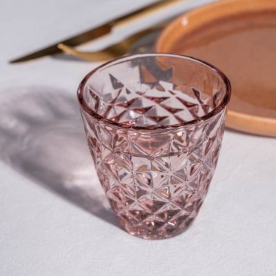 Glass 27cl pink Prisma - Set of 4
