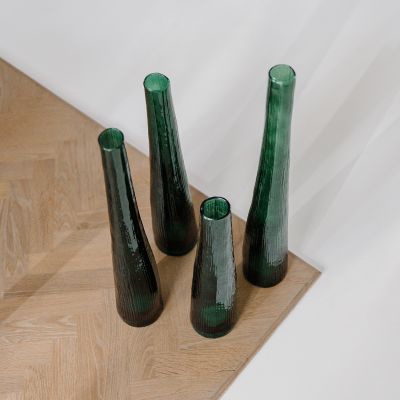 Vase 9xH40cm dark green Twig