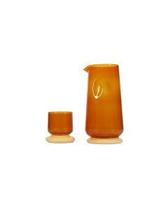 Karaffe 140cl mit Trinkglas sunset amber Marlo