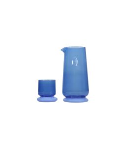 Carafe 140cl avec verre à boire neptune blue Marlo