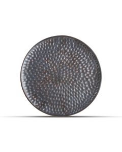 Plat bord 20cm gehamerd silver Brass