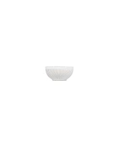 Kom 11xH5,5cm gestreept white Brass