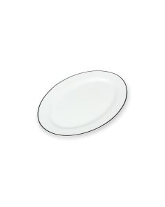 Serving dish 30,5x20,5xH2,5cm black rim Bistro