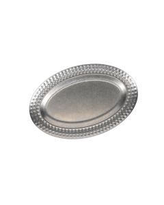 Servierschale 30x20cm mit strukturiertem Rand antique silber Serve