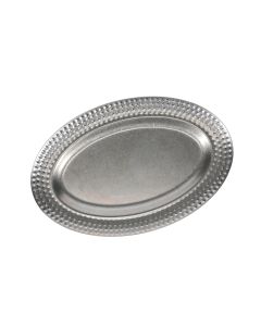 Servierschale 35x23cm mit strukturiertem Rand antique silber Serve