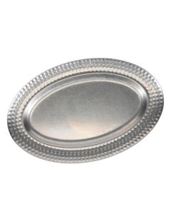 Servierschale 41x26,5cm mit strukturiertem Rand antique silber Serve