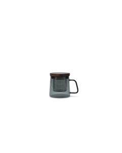 Beker 23cl met glazen filter en deksel grijs Luma