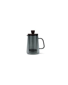 Koffiepot 35cl met glazen filter en deksel grijs Luma