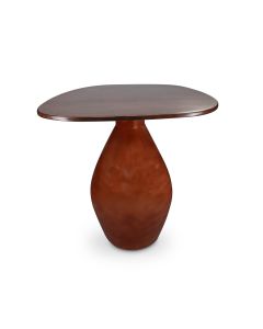 Side table 50x45xH50cm with wooden tabletop red clay Mio