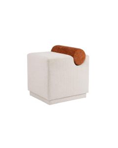 Hocker 46x42xH49cm burnt orange/soft grey Brume
