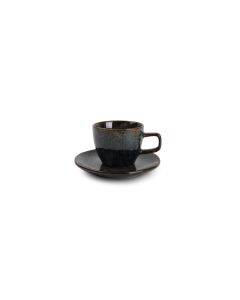 Mokkakop 9,5cl en schotel 11,5cm saffier Mielo