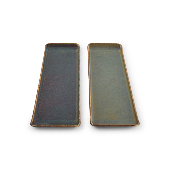 Plat à servir 30x9,5cm vert Cirro