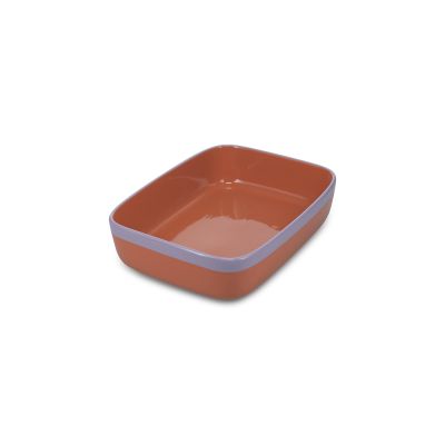 Plat à four 29,5x22,5xH7cm orange/violet Duo