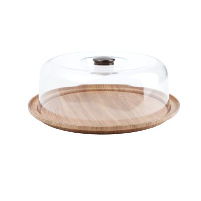 Serving dish 30,5cm with dome brown Buffet