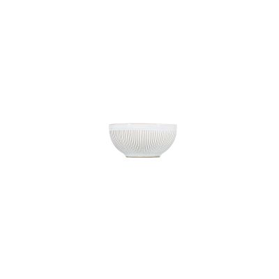 Bowl 11xH5,5cm striped white Brass