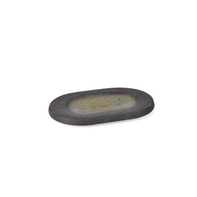 Serving dish 25x16,5cm textured moss Cone
