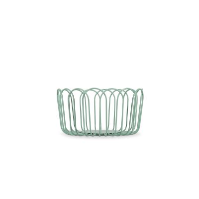 Panier métallique 19xH10cm vert Flores