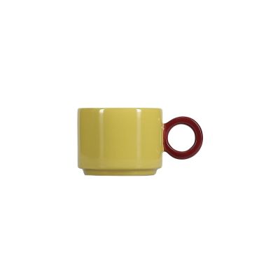 Mug 28cl mustard yellow/burgundy pink Lou