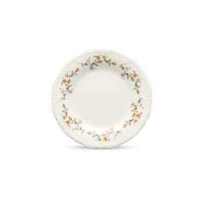 Assiette plate 20,5cm brown flower Retro