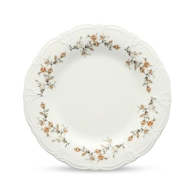 Assiette plate 32cm brown flower Retro