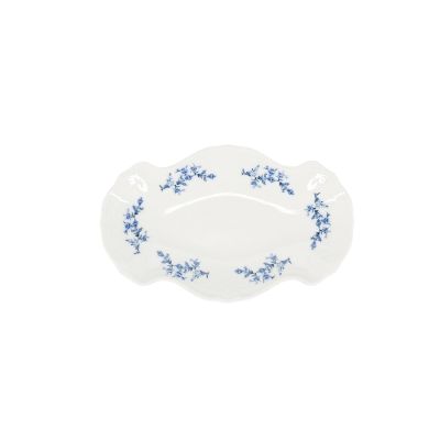 Serving dish 26x16cm blue flower Retro