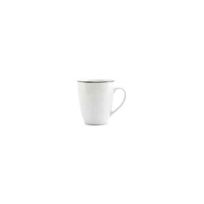 Mug 38cl black rim Basic White