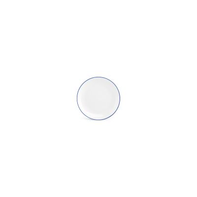 Plate 15cm coupe blue rim Basic White