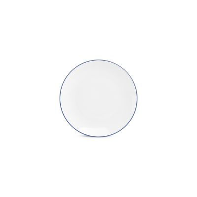 Assiette plate 26,5cm coupe blue rim Basic White